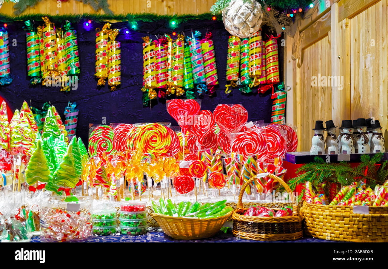 Sweet sugar candies on street hi-res stock photography and images - Alamy