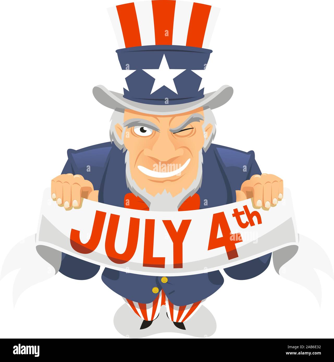 Uncle Sam Fourth of July Banner Vector illustration. Stock Vector