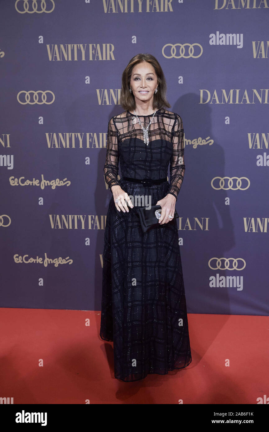 November 25, 2019, Madrid, Madrid, Spain: Isabel Preysler attends the Vanity Fair 'Person of the year 2019' at Royal Theatre on November 25, 2019 in Madrid, Spain (Credit Image: © Jack Abuin/ZUMA Wire) Stock Photo
