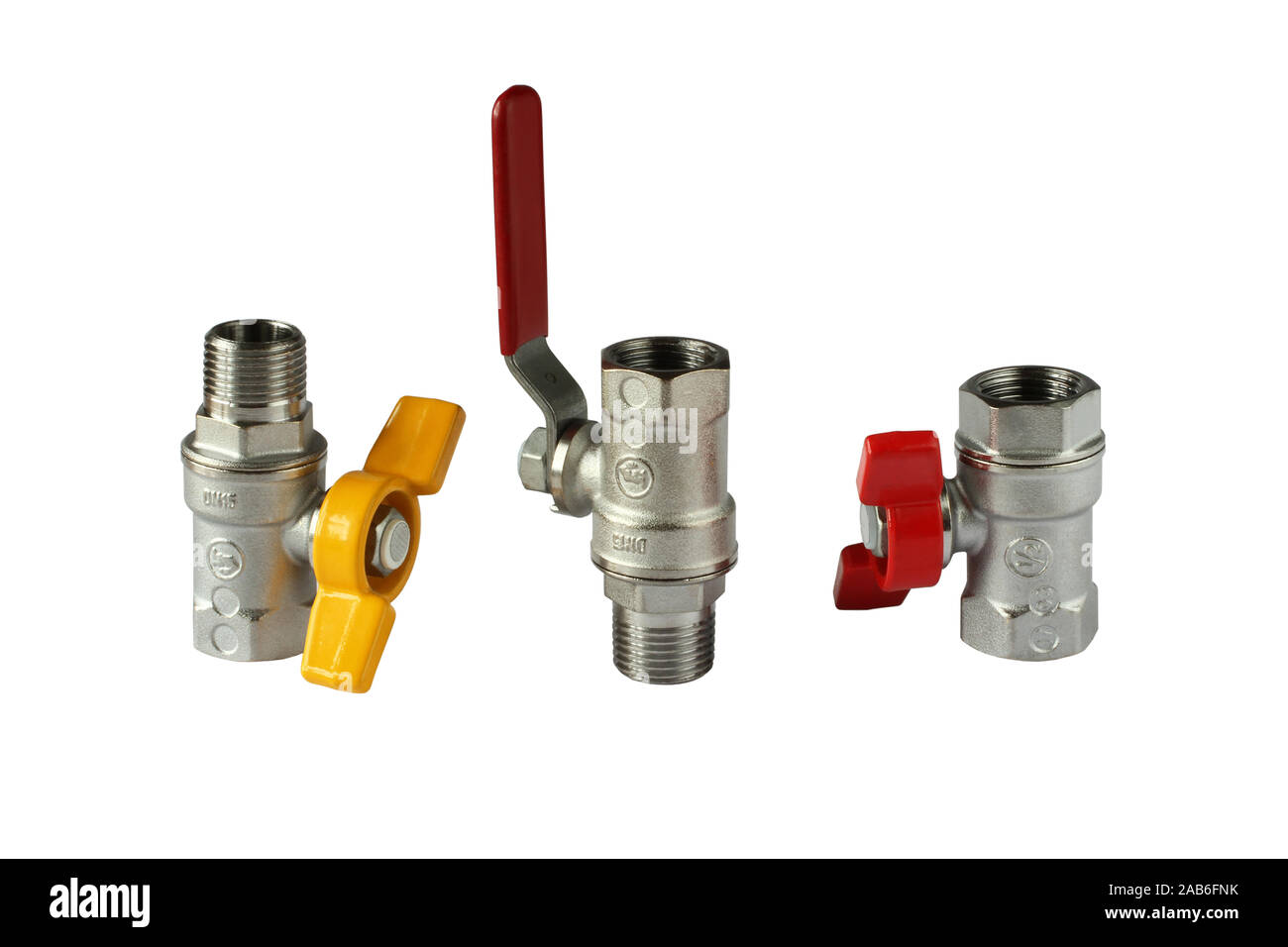 Sanitary faucets isolated on white background. Material nickel plated brass Stock Photo Alamy