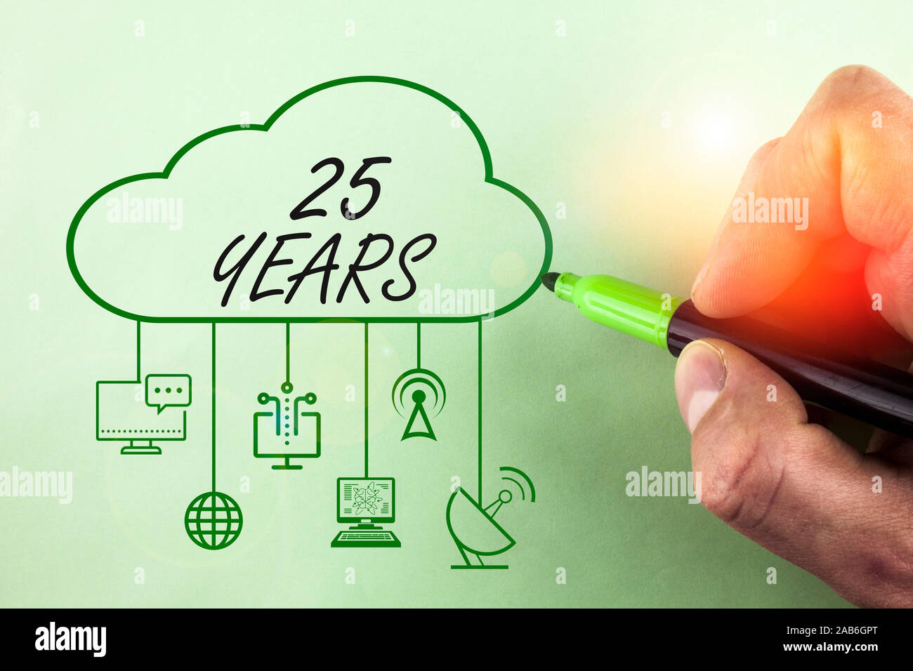 Conceptual hand writing showing 25 Years. Concept meaning Remembering ...