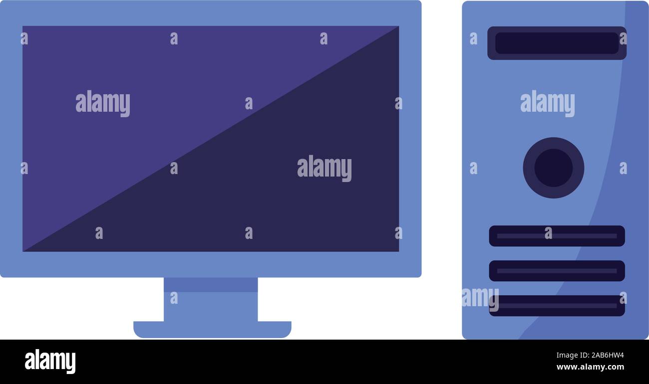 desktop computer device isolated icon Stock Vector Image & Art - Alamy