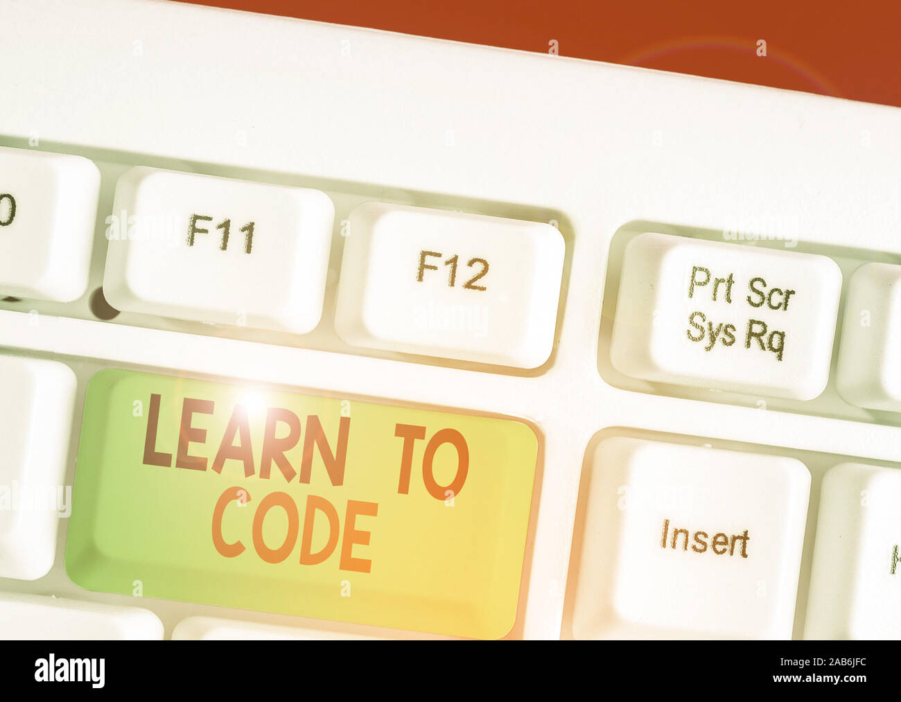 Handwriting text writing Learn To Code. Conceptual photo Learn to write Software Be a Computer Programmer Coder Stock Photo