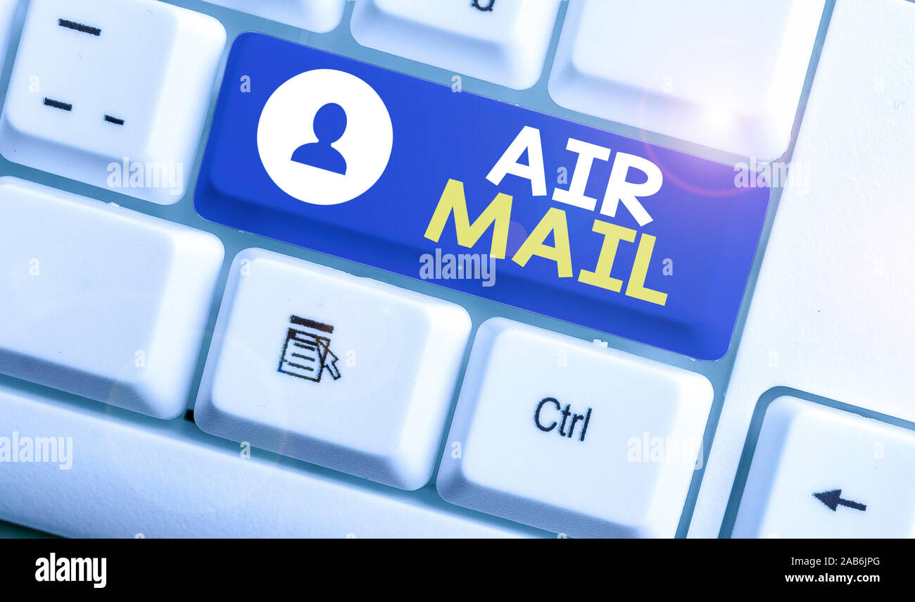 Handwriting text Air Mail. Conceptual photo the bags of letters and ...
