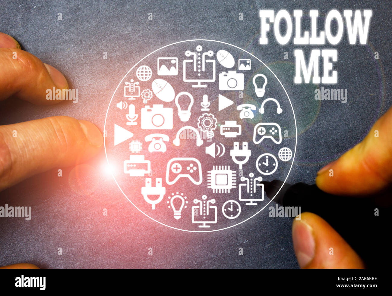 Handwriting text writing Follow Me. Conceptual photo Inviting a ...