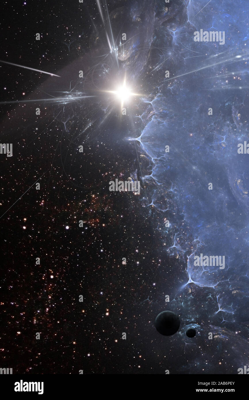 An illustration of a star in space background Stock Photo - Alamy