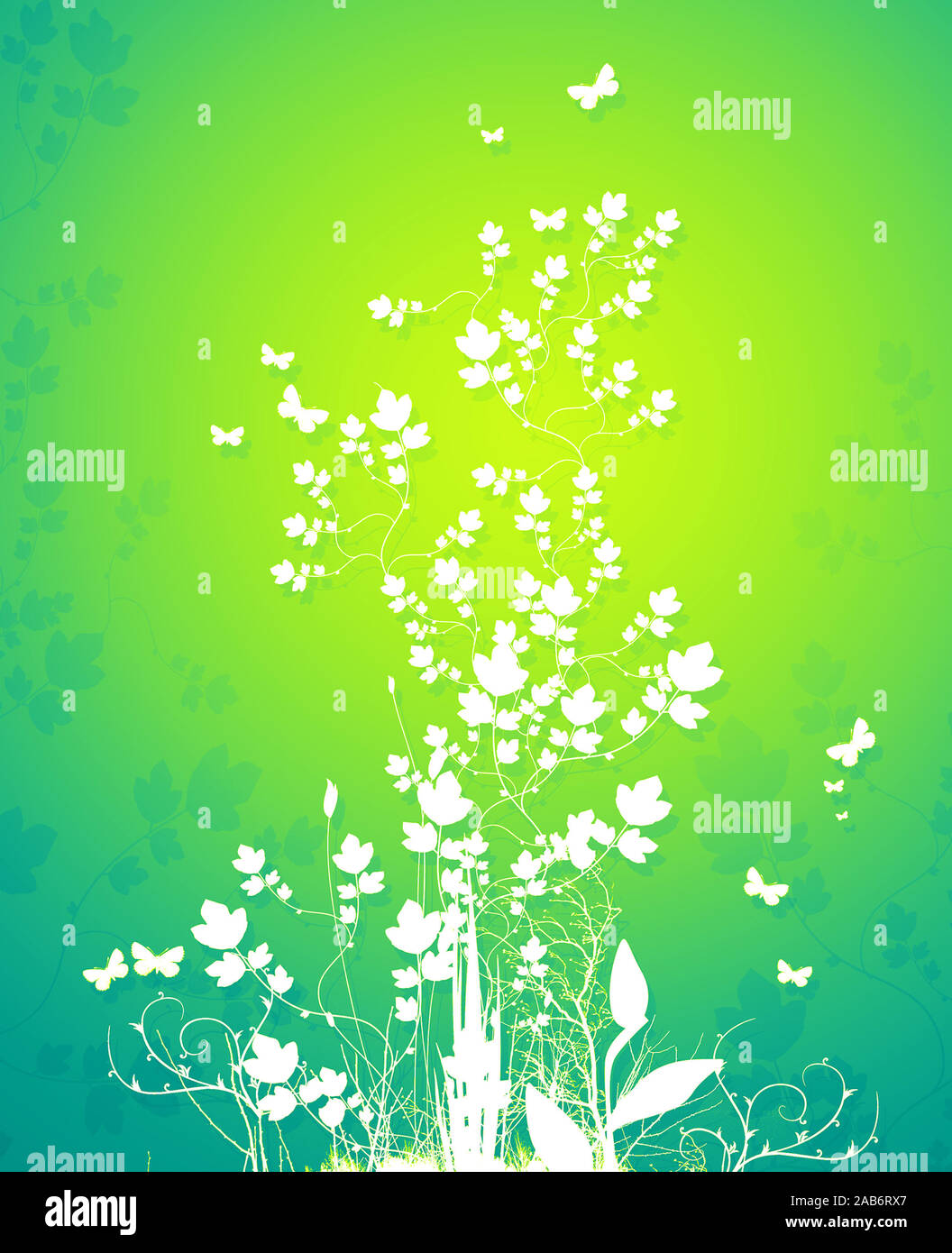 An illustration of a floral background with butterfly Stock Photo - Alamy