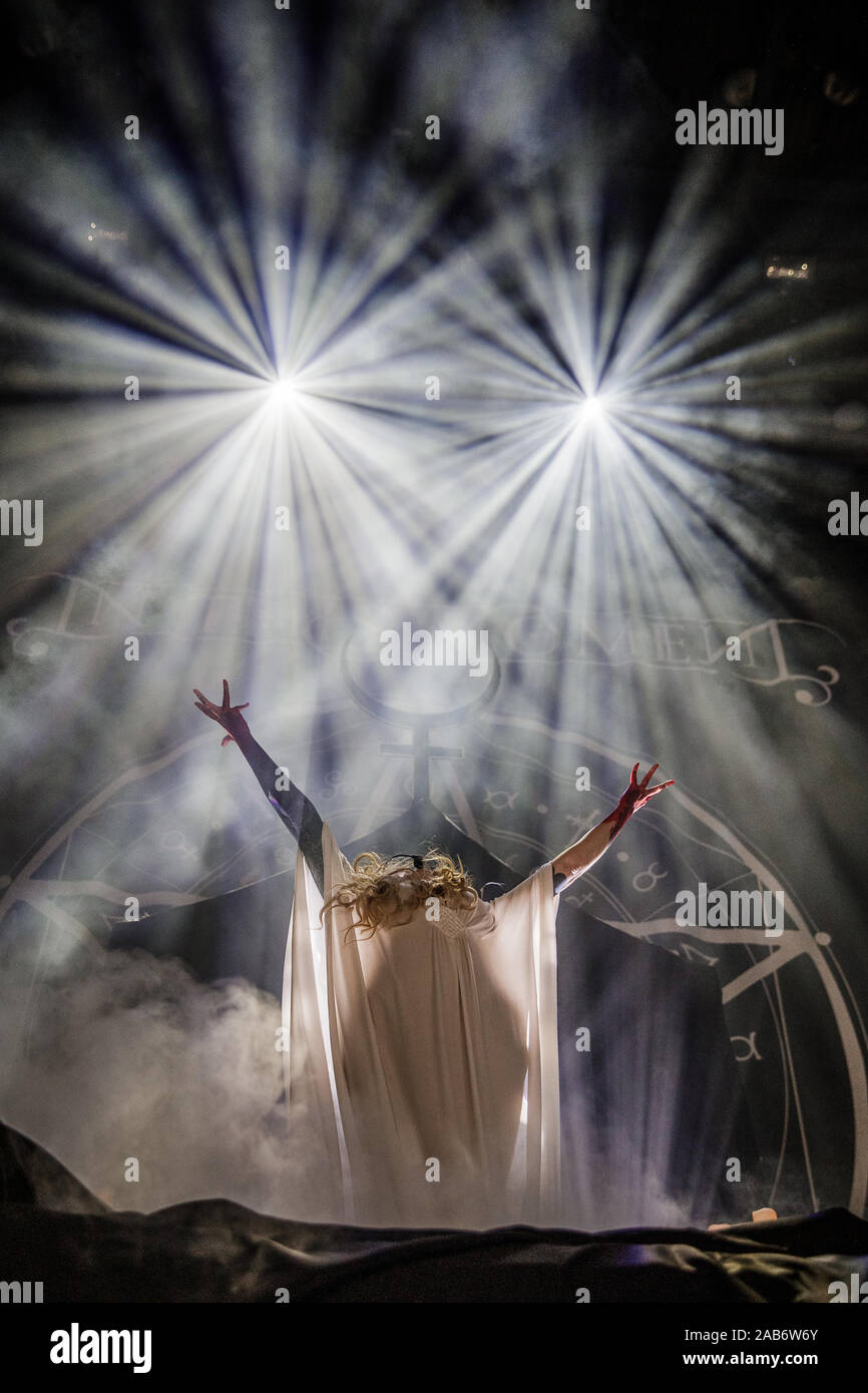 Nottingham, UK. 25th November 2019. In This Moment perform live on stage at the Motorpoint Arena in Nottingham, UK. Credit: Andy Gallagher/Alamy Live News Stock Photo