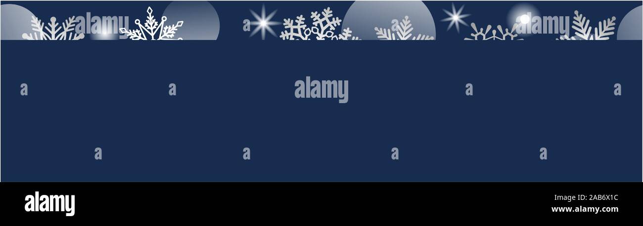 seamless banner with snowflakes on blue background Stock Vector