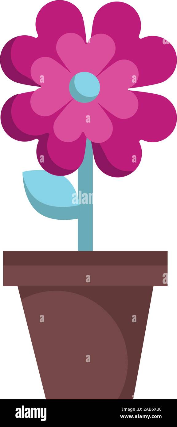 beautiful flower garden in ceramic pot Stock Vector Image & Art - Alamy
