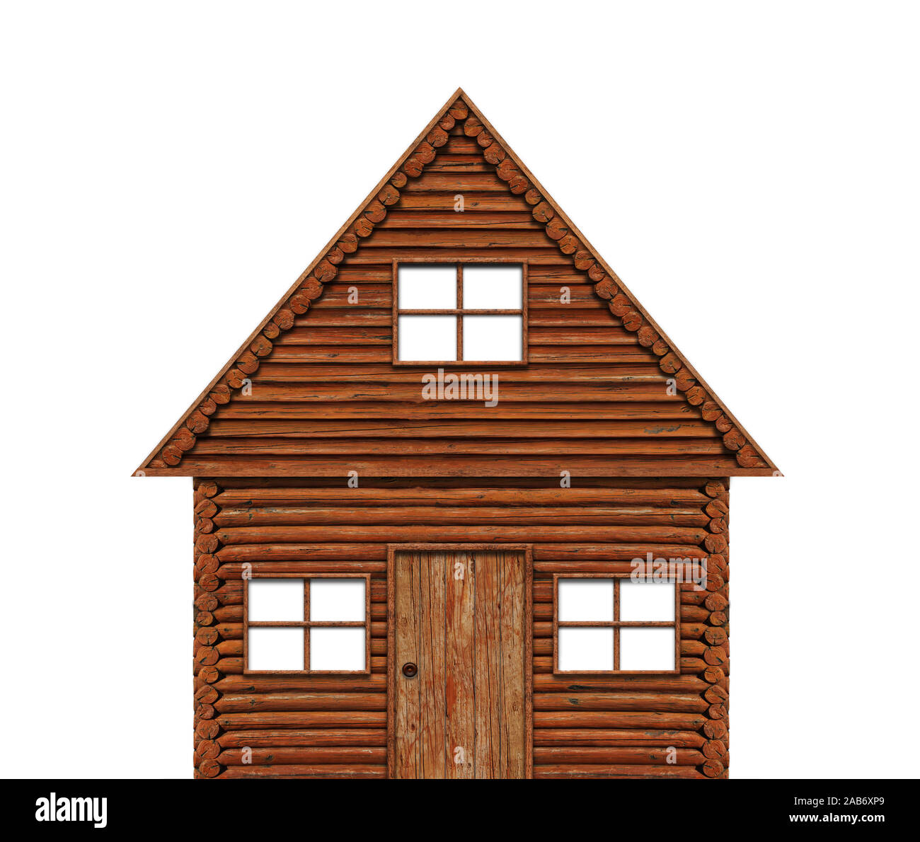 Wood Log Cabin Isolated On White Background Stock Photo - Alamy