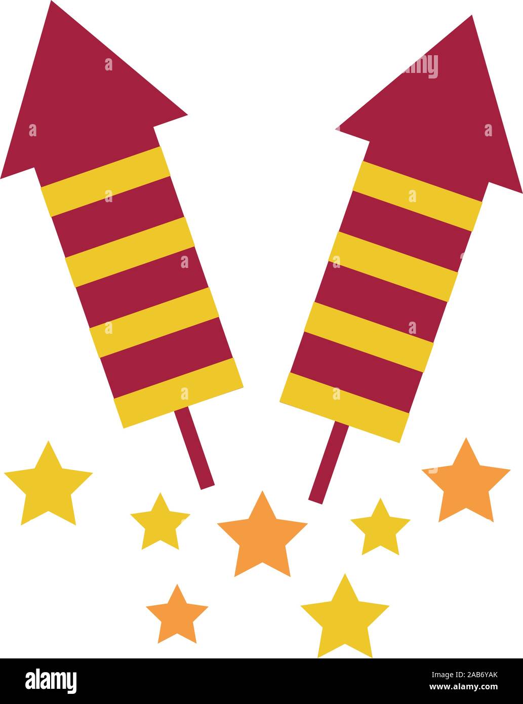 firework rockets flat style icons Stock Vector