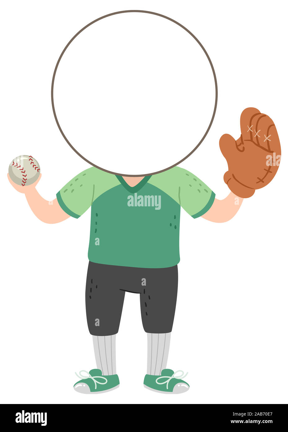 Illustration of a Kid Boy with Template Head Wearing Baseball Uniform ...