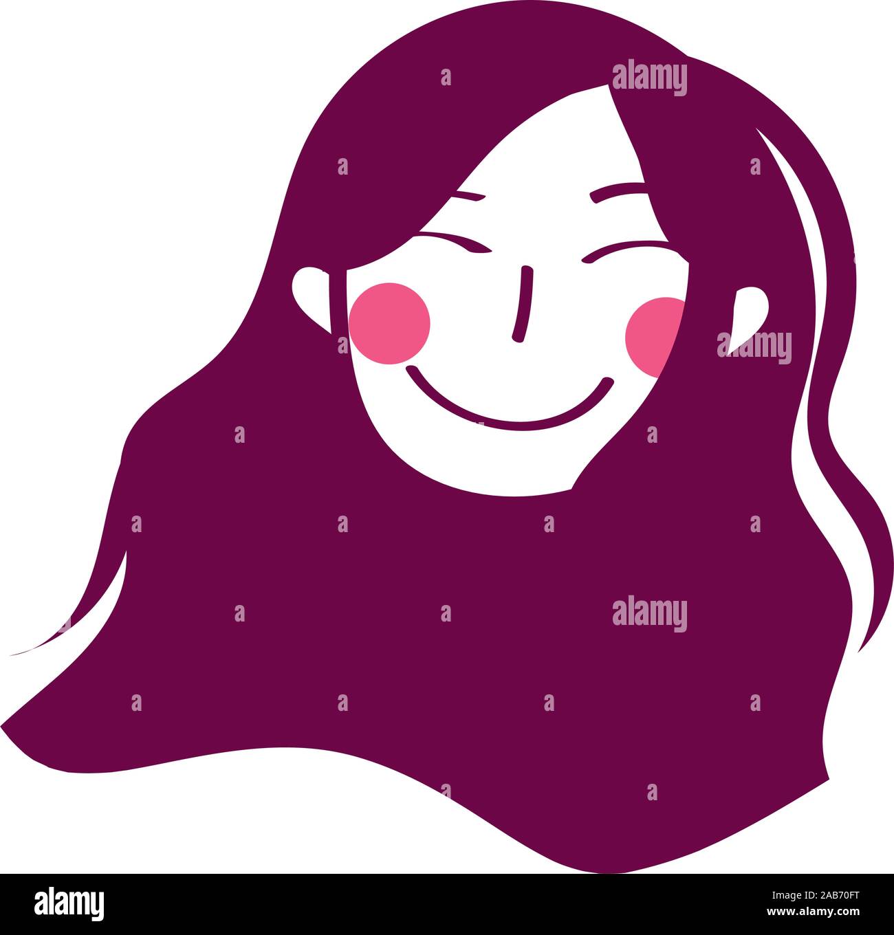 young beautiful woman head avatar character Stock Vector