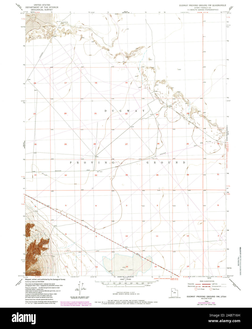 Dugway Proving Ground Map Ut Dugway Proving Ground Nw 249005 1954 24000 Restoration Stock Photo -  Alamy