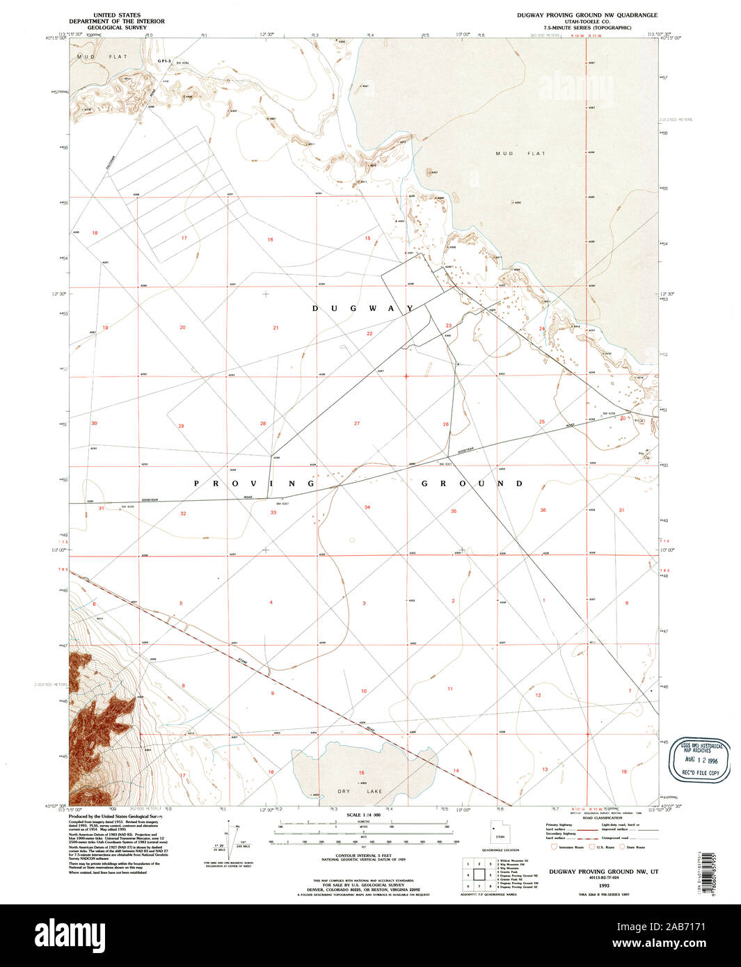 UT Dugway Proving Ground NW 249006 1993 24000 Restoration Stock Photo