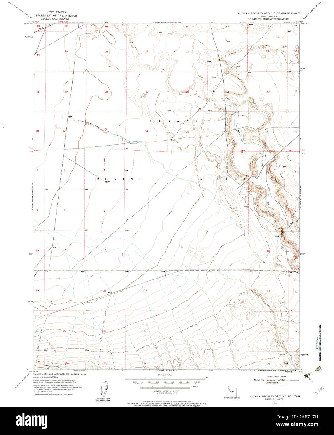 UT Dugway Proving Ground SE 249007 1954 24000 Restoration Stock Photo