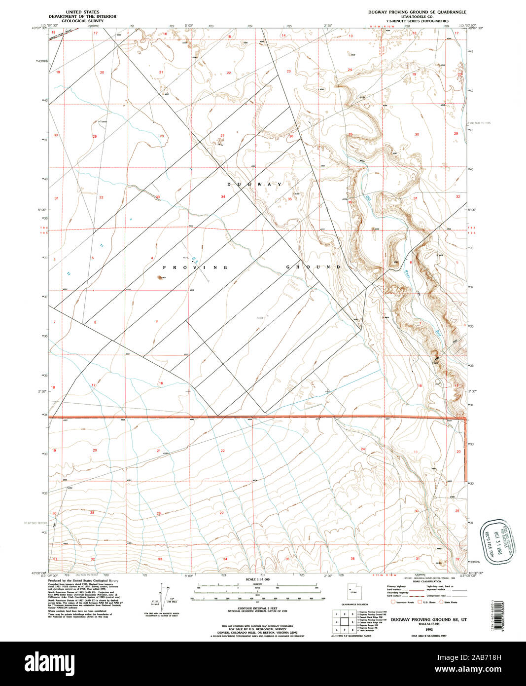 UT Dugway Proving Ground SE 249013 1993 24000 Restoration Stock Photo