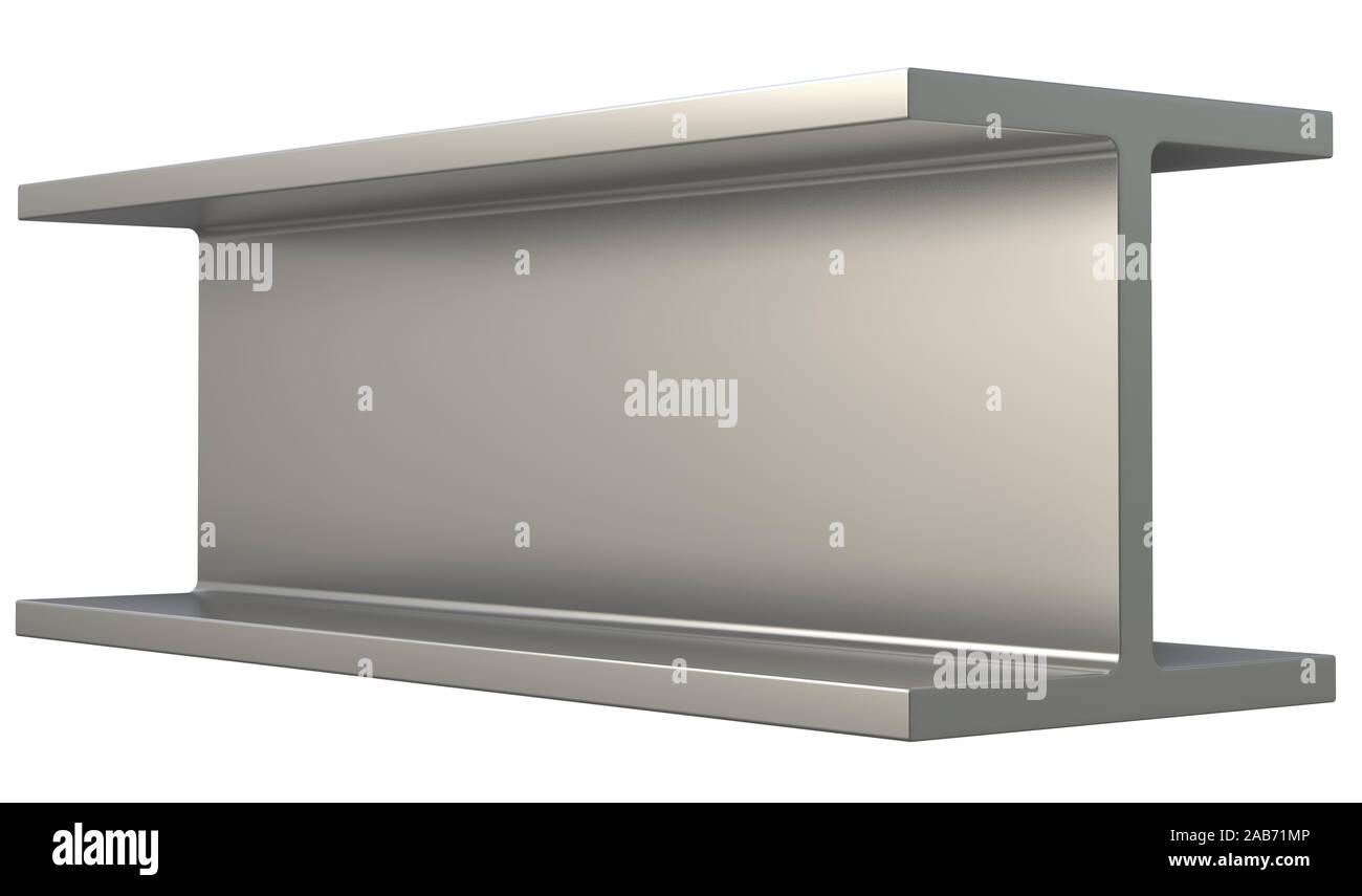 Profile of Steel Channel. Isolated on White Background. 3d rendering ...