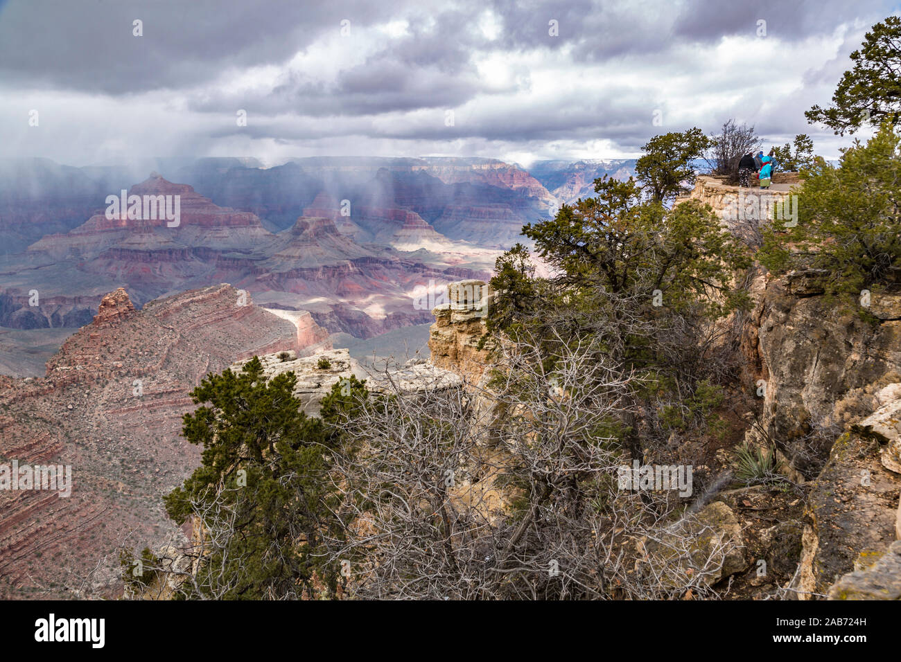 Light winter storm weather over The Grand Canyon in northern Arizona