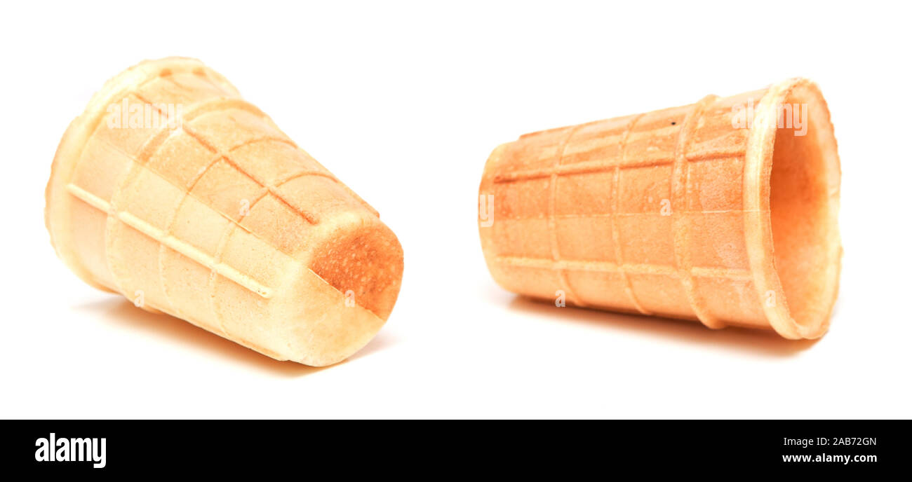 Ice cream cones isolated on white background Stock Photo - Alamy