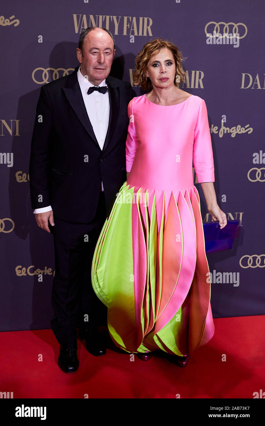 Agatha Ruiz de la Prada and Luis Miguel Rodriguez attend the Vanity Fair ‘Person of the Year 2019’ Awards at Teatro Real in Madrid. Stock Photo