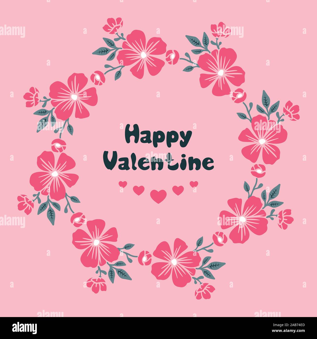 Letter valentine day, with elegant pink flower frame art. Vector Stock ...