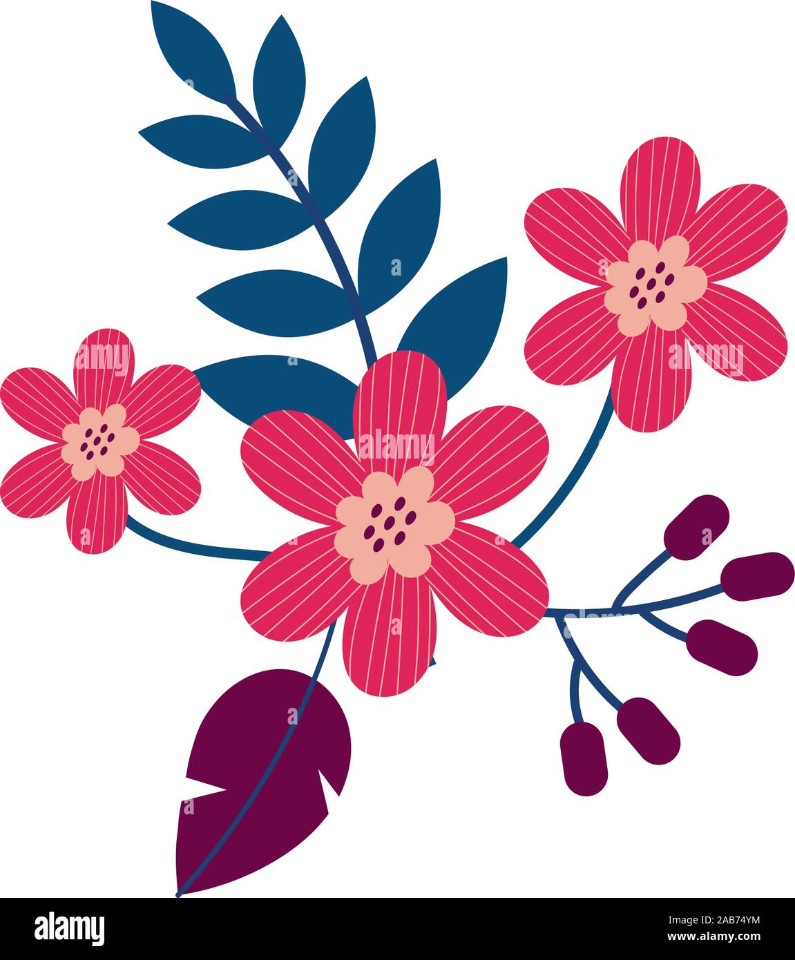 flowers and leafs garden icon Stock Vector Image & Art - Alamy