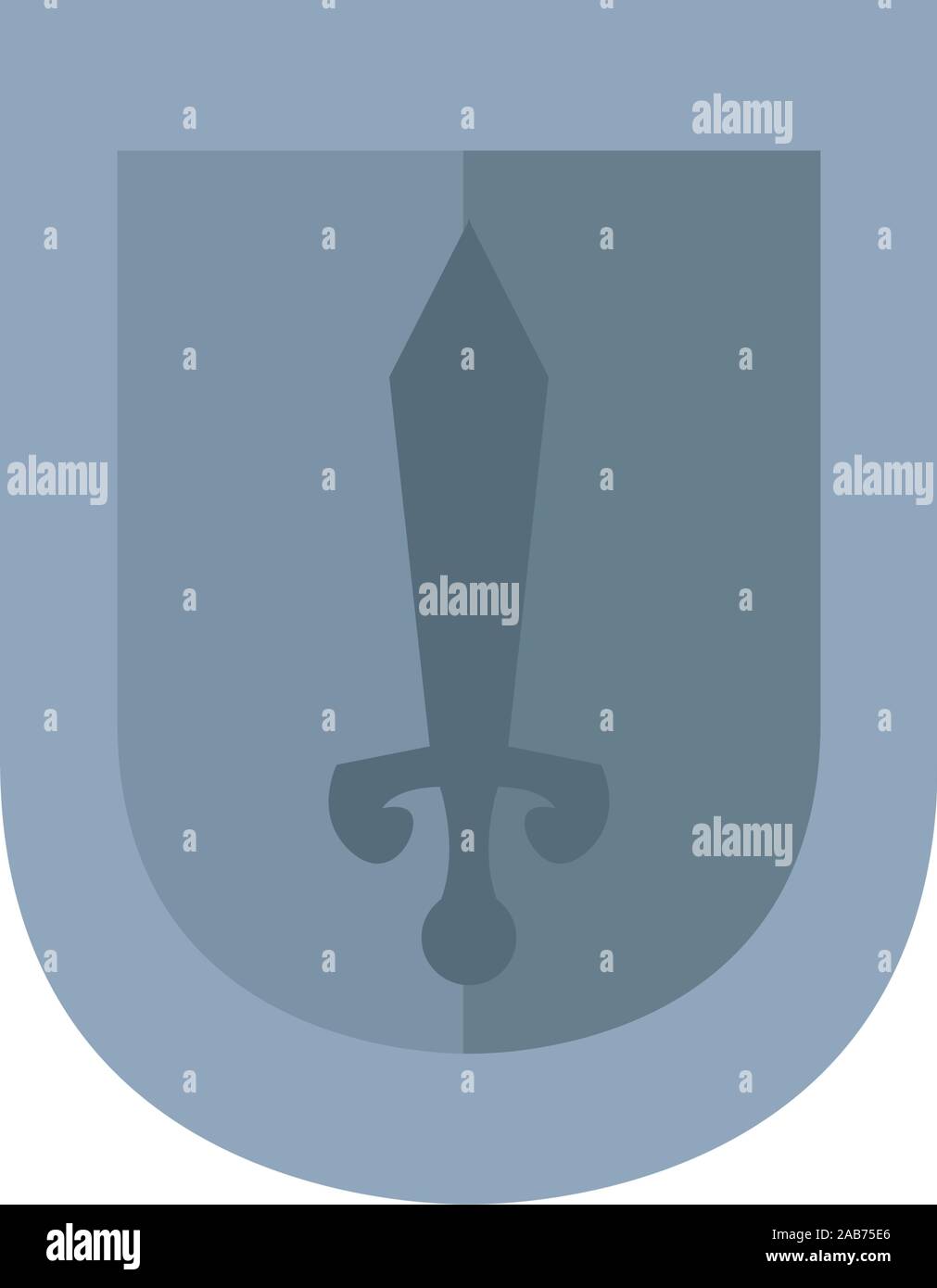 medieval shield with sword flat icon vector illustration design Stock ...