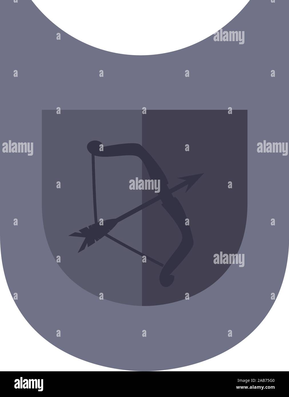 medieval shield with arrow arch flat icon vector illustration design ...