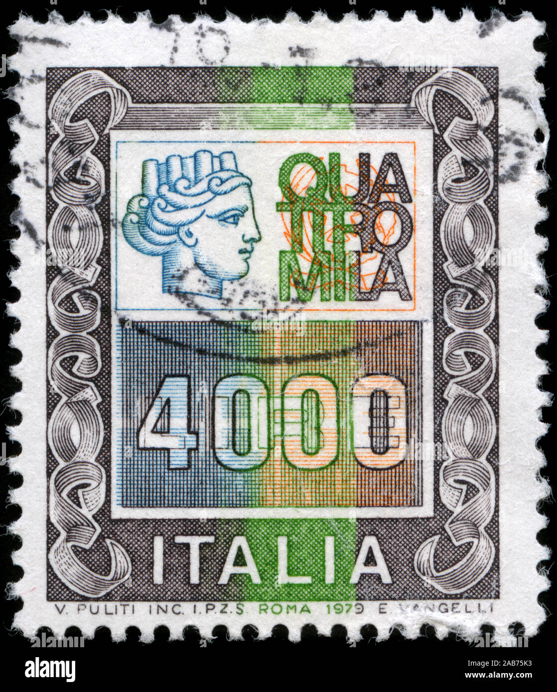 Postage stamp from Italy in the High Values series issued in 1979 Stock Photo