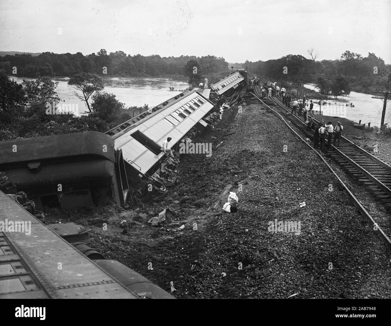 Passenger train accident ca. 19321933 Stock Photo Alamy