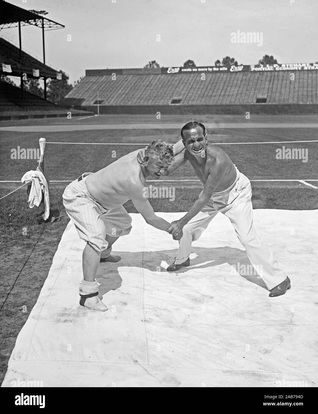 Two men wrestling ca. 1932 or 1933 Stock Photo