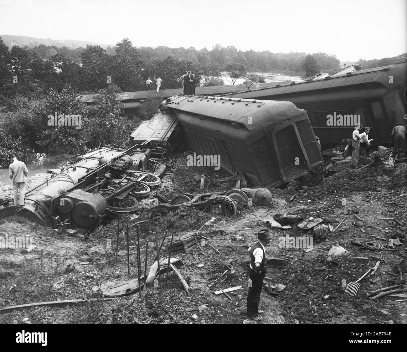 Passenger train accident ca. 19321933 Stock Photo Alamy