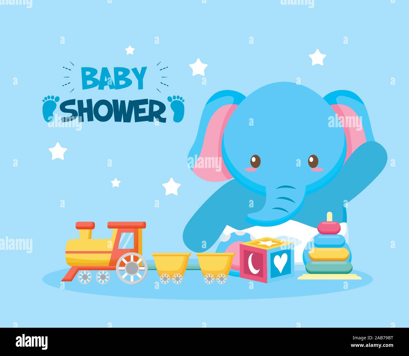 baby shower card with elephant Stock Vector Image & Art - Alamy