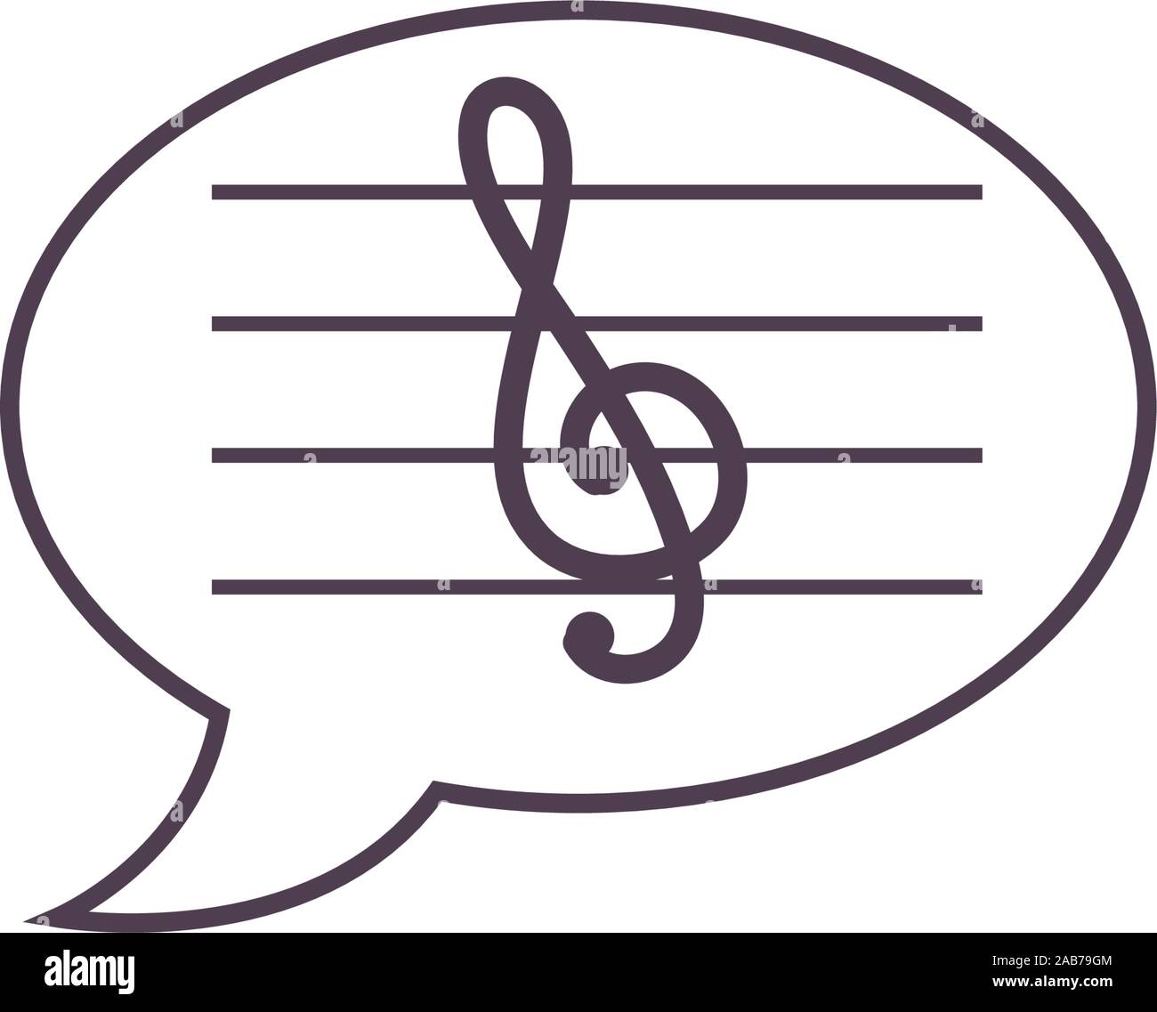 speech bubble with music note flat style icon vector illustration