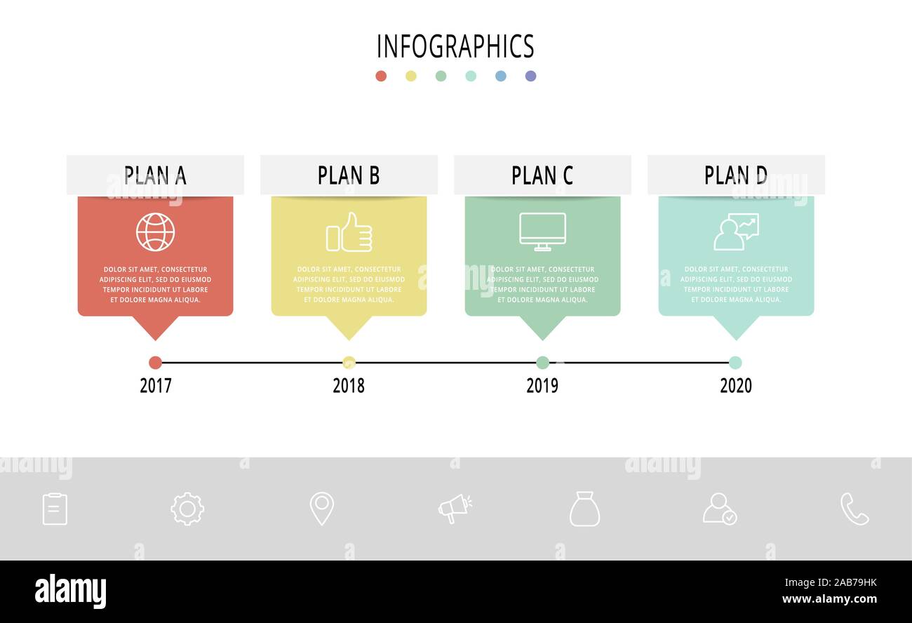 Vector infographic template with rectangles. Business data ...