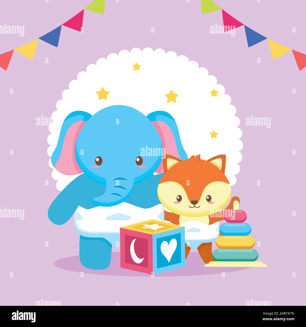 baby shower card with elephant Stock Vector Image & Art - Alamy