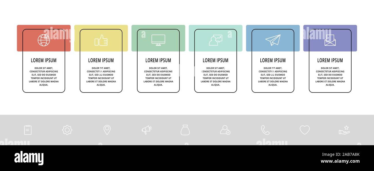 Vector infographic template with rectangles. Business data ...