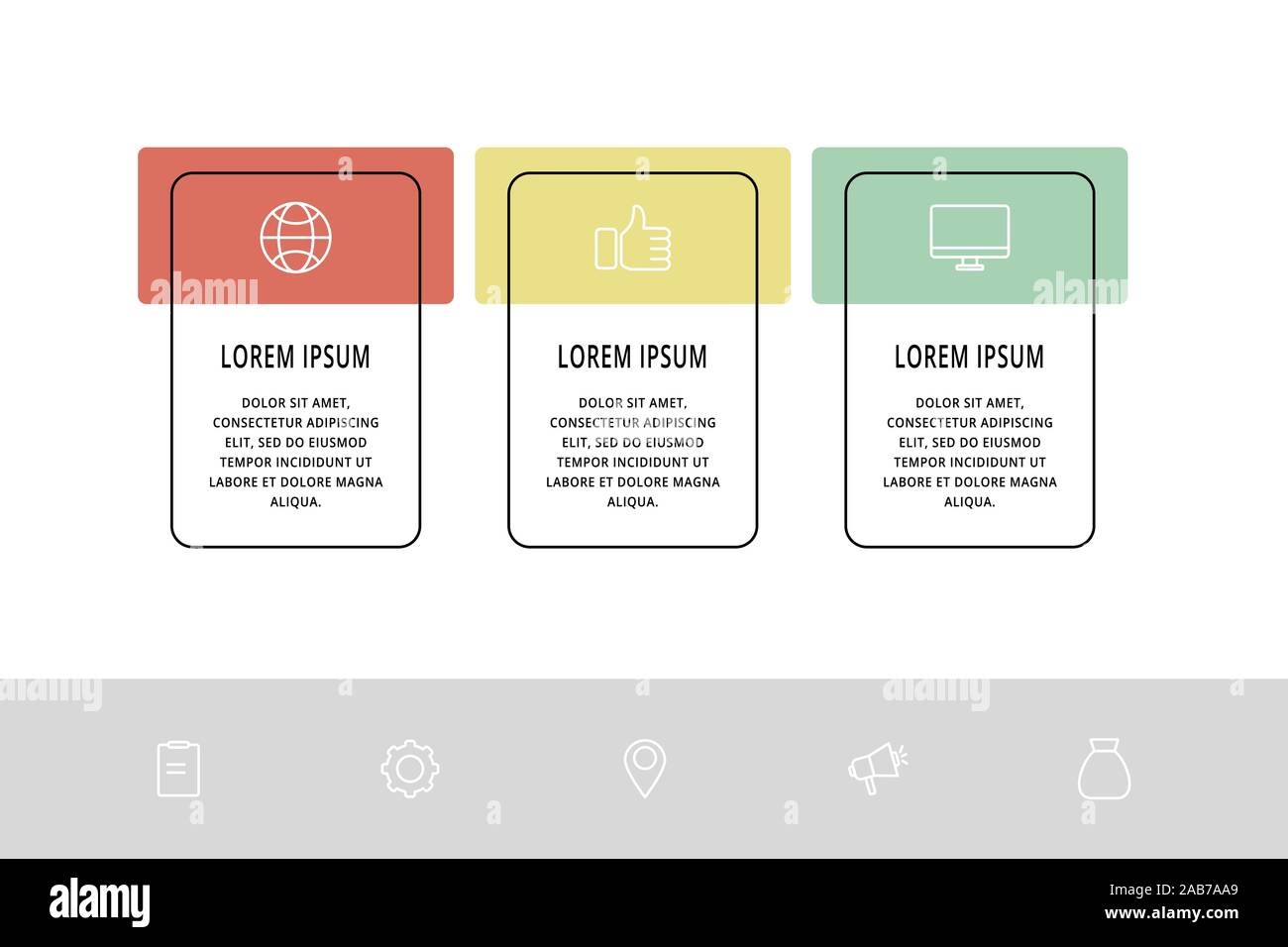 Vector infographic template with rectangles. Business data ...