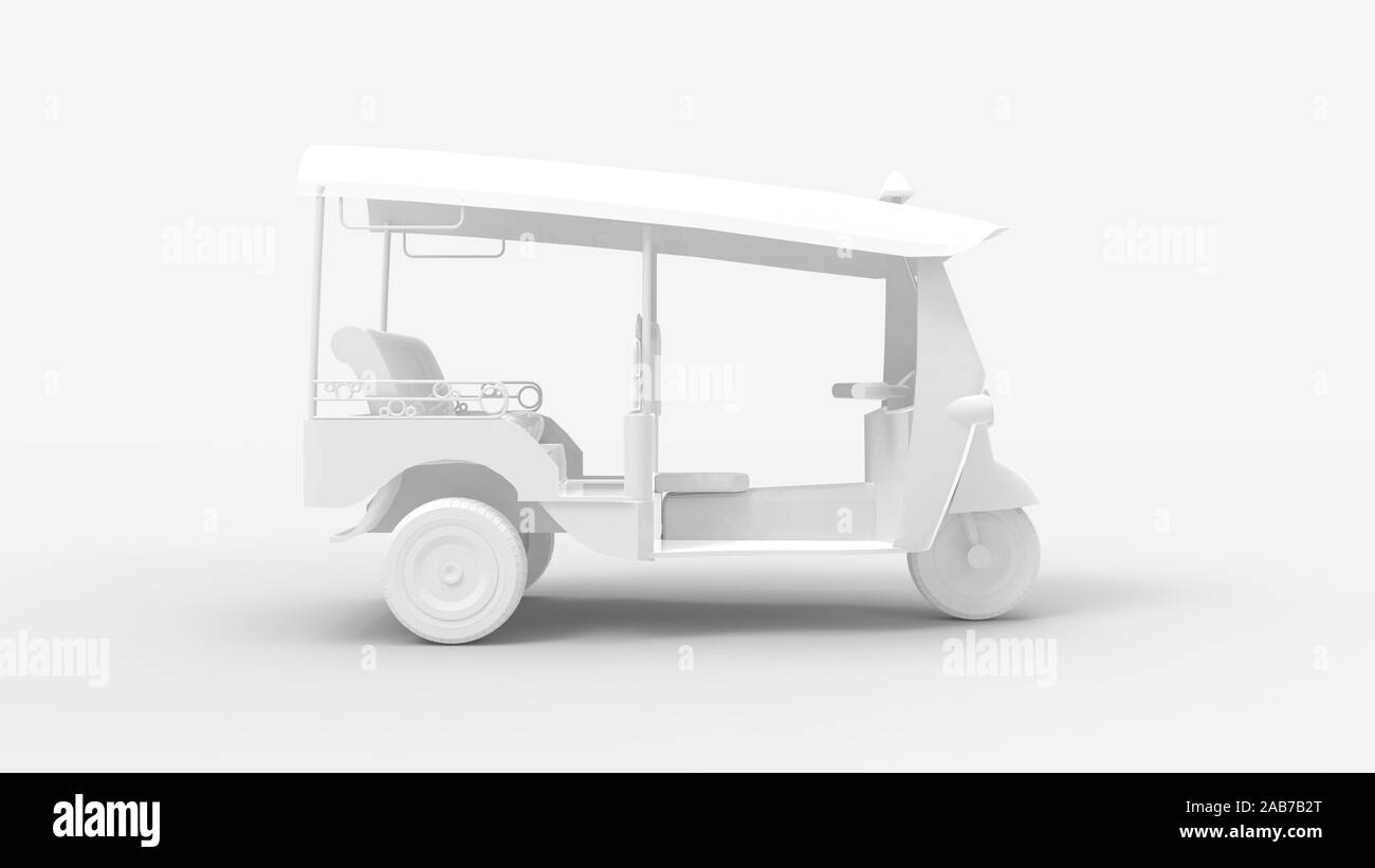 3d rendering of a tuk tuk isolated in a studio background Stock Photo