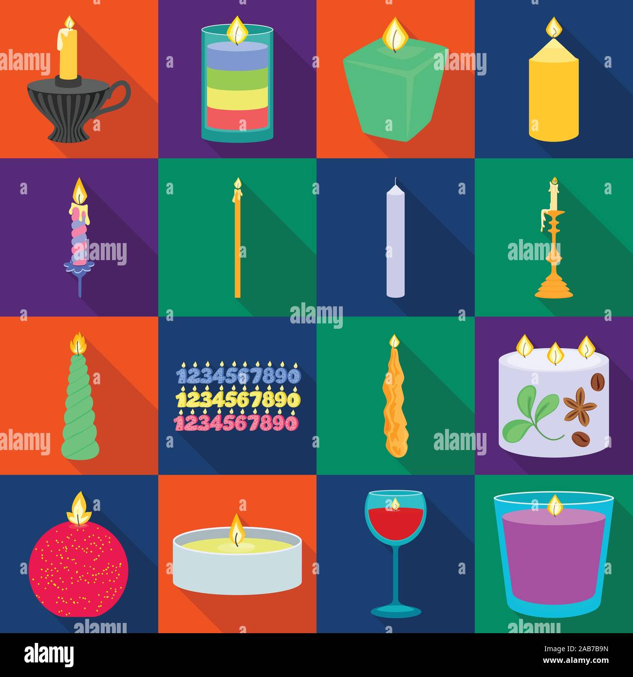 Isolated object of candlelight and decoration symbol. Set of