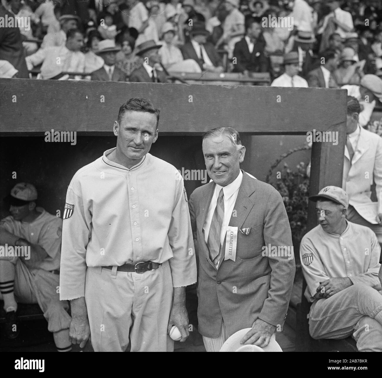 1920s Vintage Baseball - Walter Johnson, Washington Baseball Player ca. 1927 Stock Photo