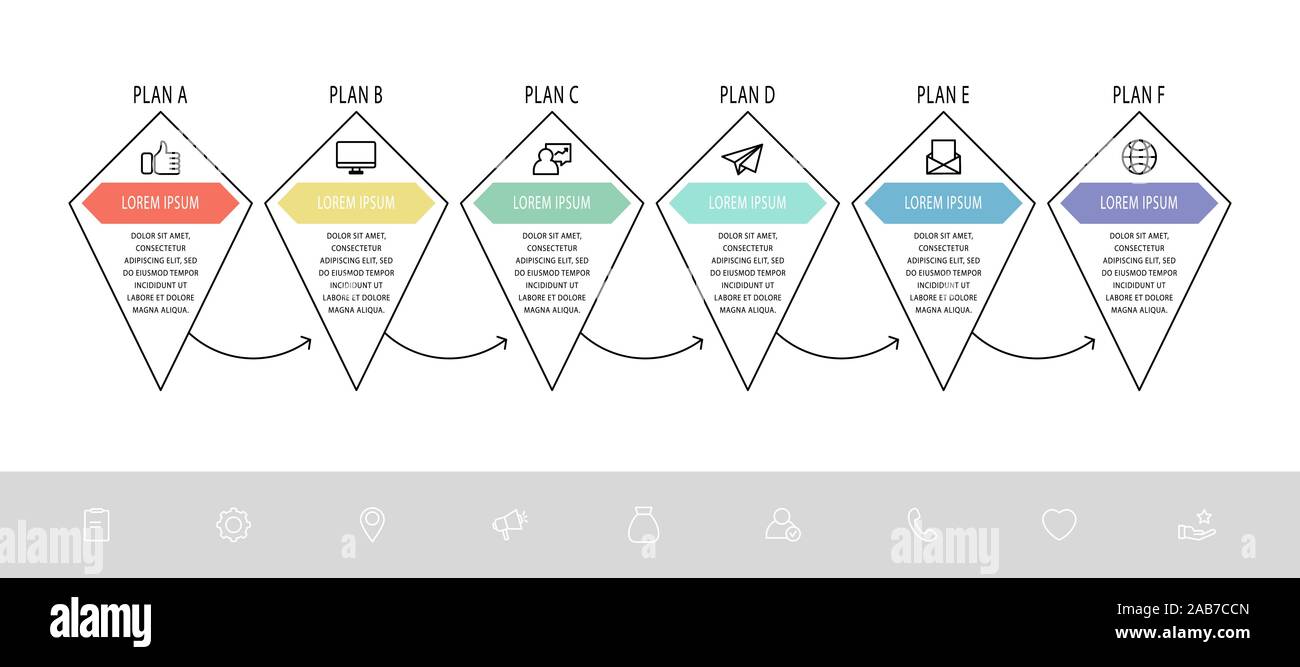 Vector infographic template with line rhombus. Business data ...