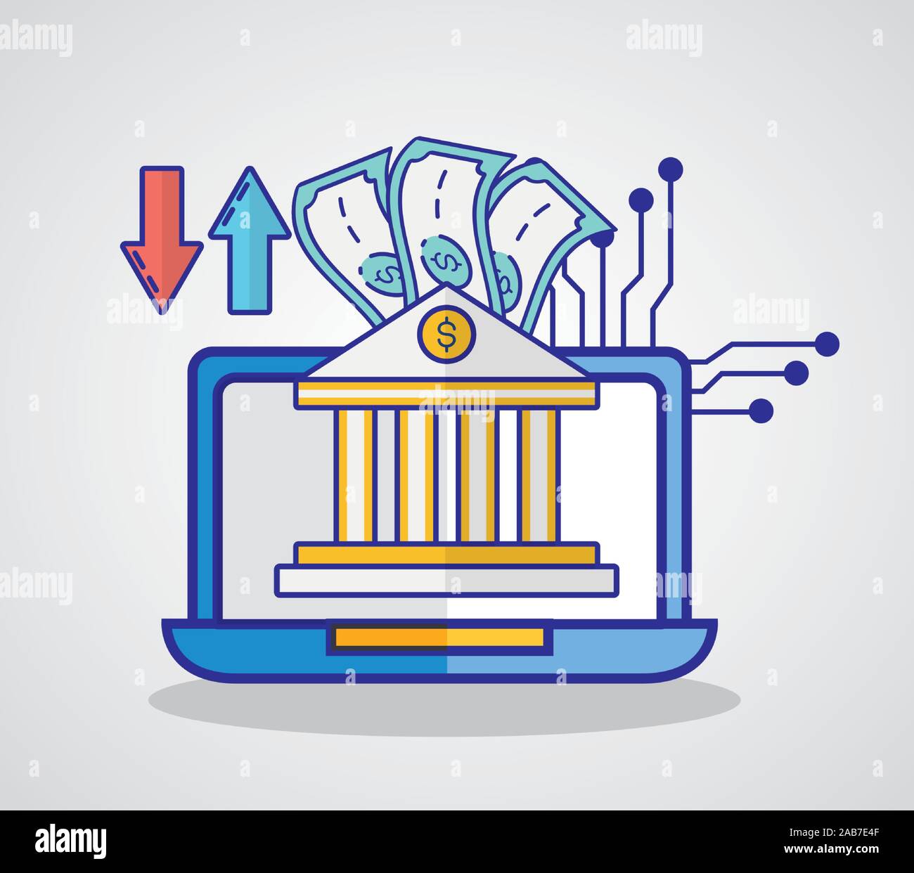 financial technology with laptop icon Stock Vector Image & Art - Alamy