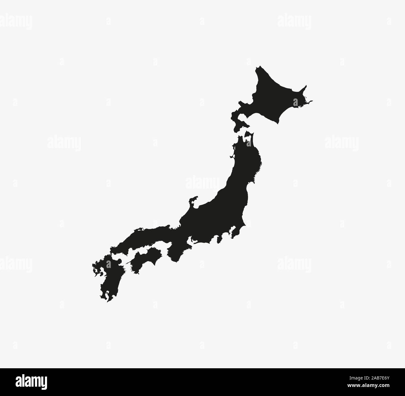 Japan, map black on white background. Vector illustration. Stock Vector
