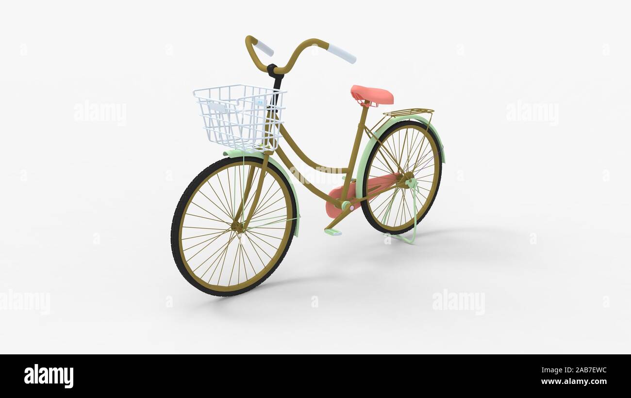 3d rendering of a bicycle isolated in a studio background Stock Photo