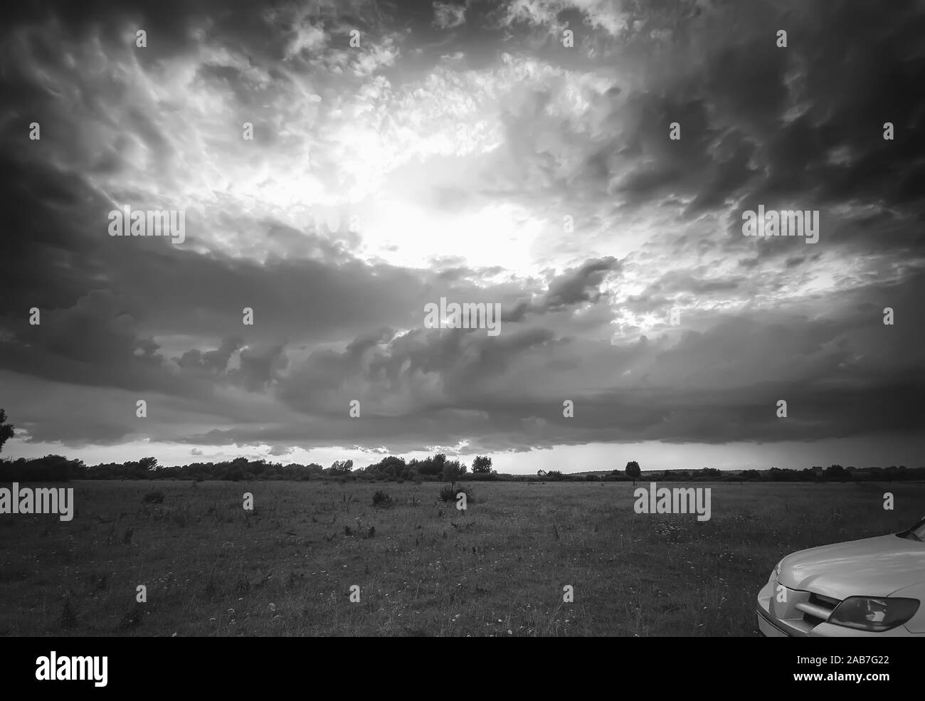 Sunset sky beautiful cloudy Black and White Stock Photos & Images - Alamy