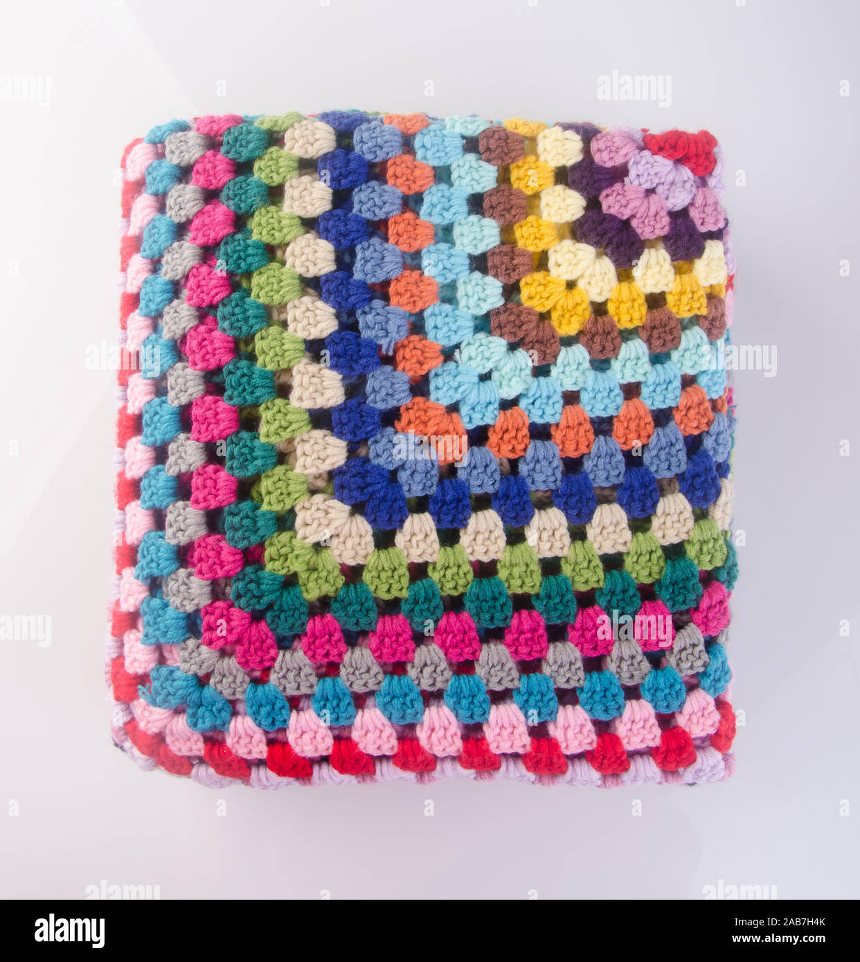 blanket or crochet blanket on a background new Stock Photo