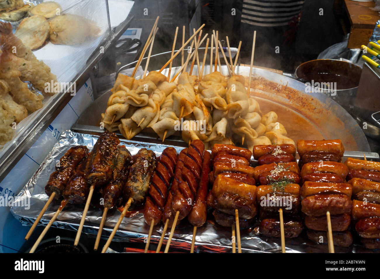 Seoul, South Korea - November 2019 - Food market Gwangjang Stock Photo